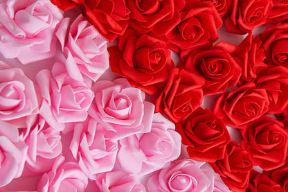 Kunstige Blomster 7cm Rose kroner Rød 20 stk.