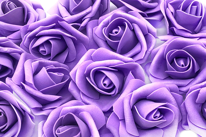 Kunstige Blomster 7cm Rose kroner Lilla 20 stk.