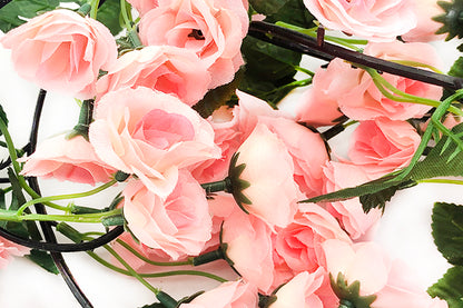 Kunstige Blomsterranke M/Lyserød Små Rose