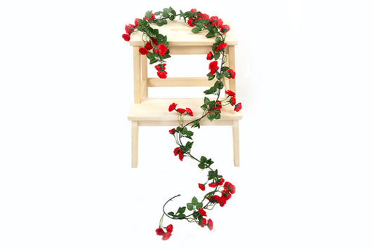 Kunstige Blomsterranke M/Rød Små Rose