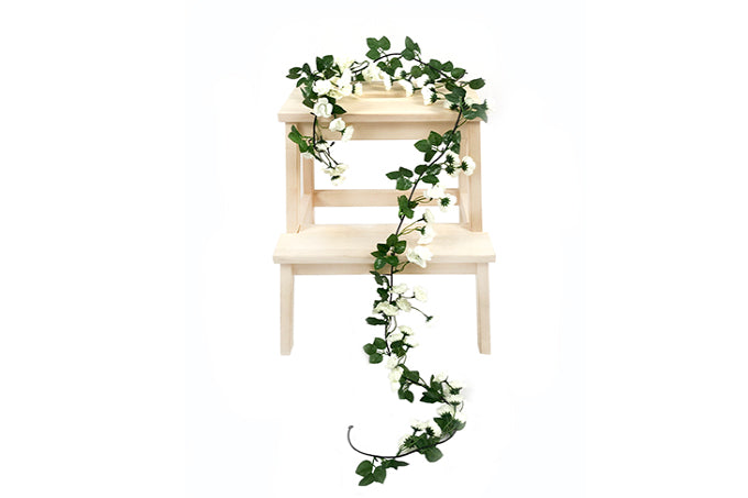 Kunstige Blomsterranke M/Hvid Små Rose
