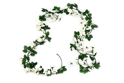 Kunstige Blomsterranke M/Hvid Små Rose