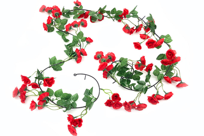 Kunstige Blomsterranke M/Rød Små Rose