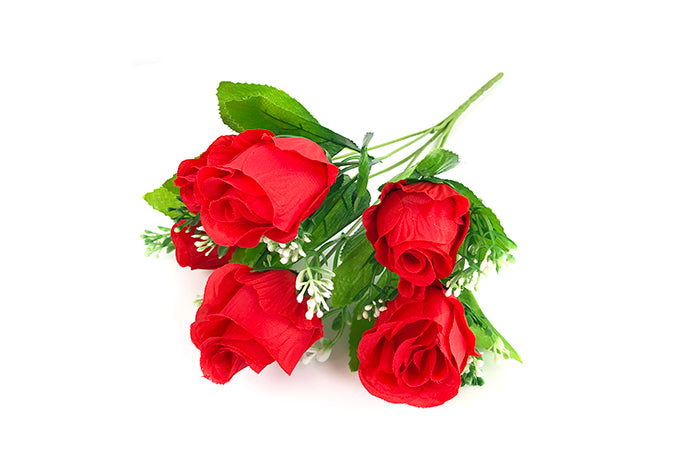 Kunstige Blomster Rose Buket Rød