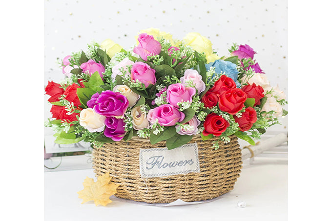 Kunstige Blomster Rose Buket Rød