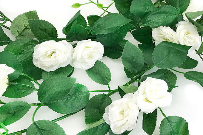 Kunstige Blomster Ranke Naturtro Rose Hvid