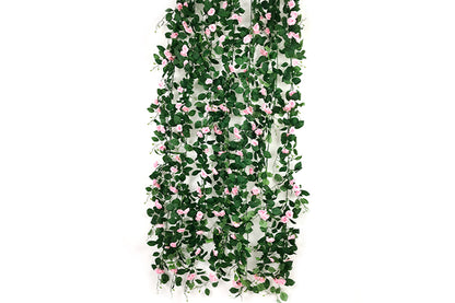 Kunstige Blomster Ranke Naturtro Rose Lyserød