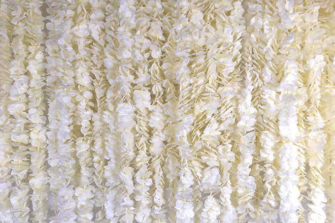 Kunstig Blomster Rank Hortensia Creme Hvid 200cm