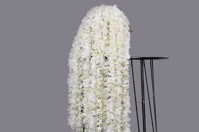 Kunstig Blomster Rank Hortensia Creme Hvid 200cm