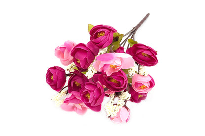 Kunstig Kamelia Rose Buket Pink