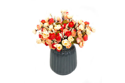 Kunstige Kamelia Rose Buket / Orange