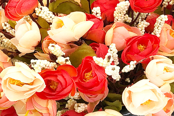 Kunstige Kamelia Rose Buket / Orange