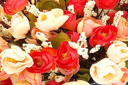 Kunstige Kamelia Rose Buket / Orange