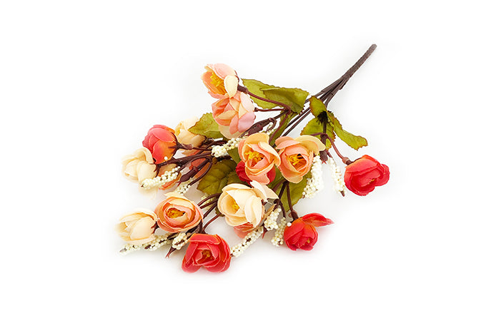 Kunstige Kamelia Rose Buket / Orange