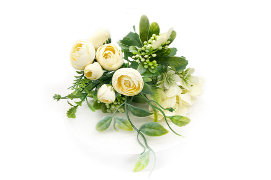 Kunstige Blomsterbuket Camellia Hortensia Gul
