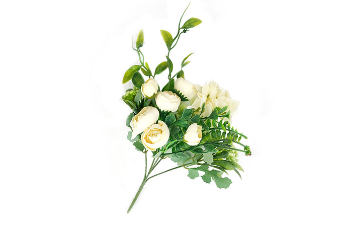 Kunstige Blomsterbuket Camellia Hortensia Gul
