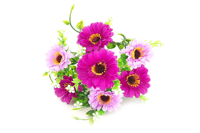 Kunstige Blomster Buket Krysantemum Lyse Lilla/Lilla