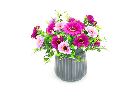 Kunstige Blomster Buket Krysantemum Lyse Lilla/Lilla