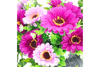 Kunstige Blomster Buket Krysantemum Lyse Lilla/Lilla