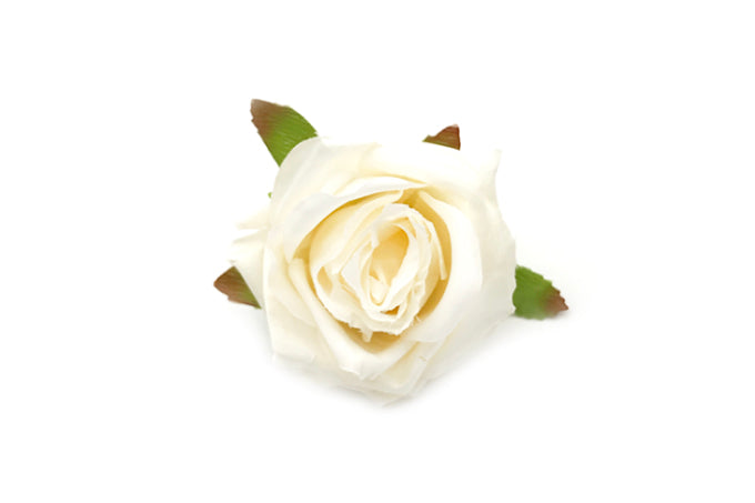 Kunstige Blomster Rose Hoved Creme Hvid 10stk.-Pak