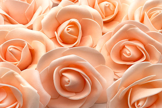 Kunstige Blomster 7cm Rose kroner Champagne 20 stk.