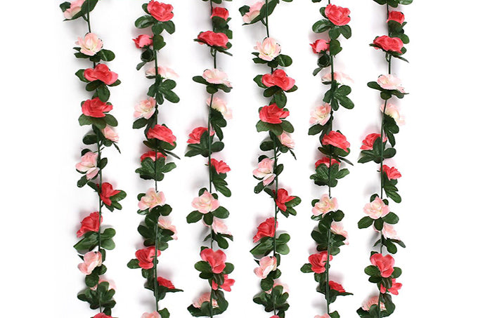 Kunstige Blomster Ranke Små Rose Rød/Lyserød