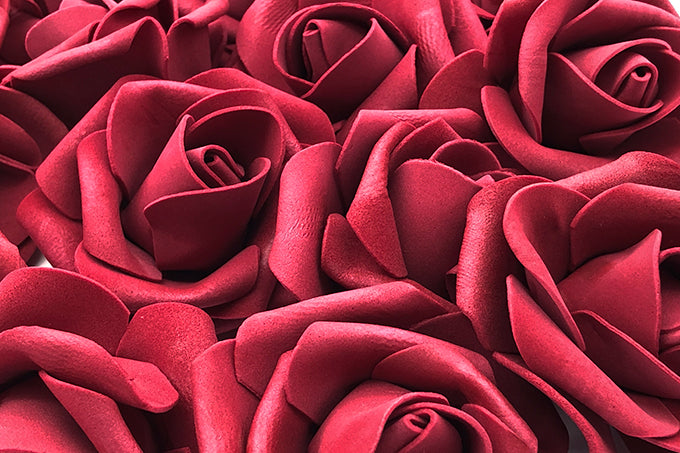 Kunstige Blomster Rose kroner 7cm Mørk Rød 20 stk.
