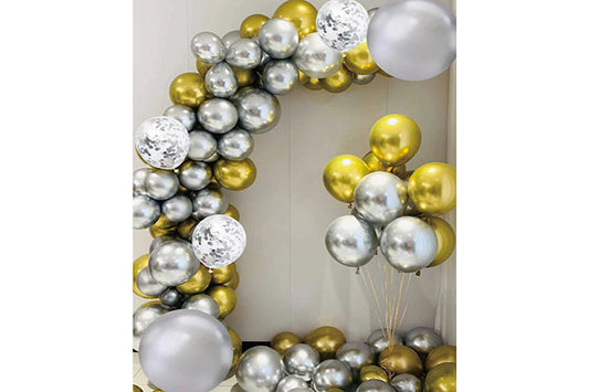 Ballonbue Krom Guirlande Guld/Sløv 43stk.- Pak