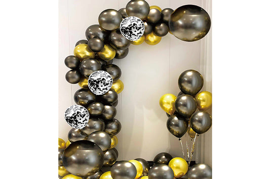 Ballonbue Krom Guirlande Sort/Guld 43stk.- Pak