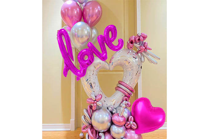 Valentinsdag Love Ballon Sæt Pink