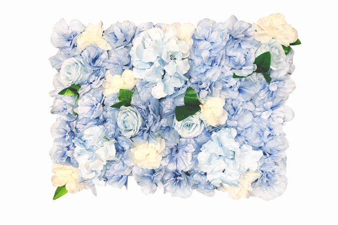 Kunstige Blomstervæg Blå M/Rose