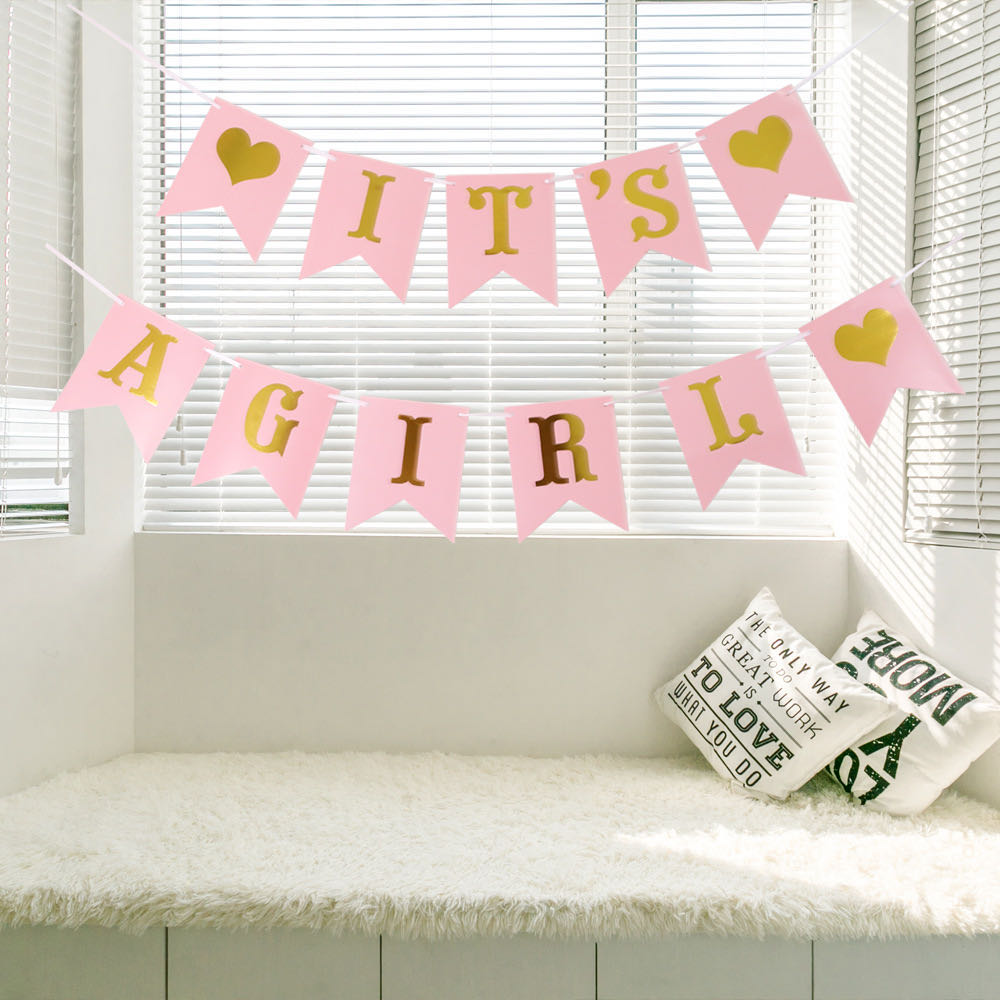 Lyserød Guld Pige Baby Shower Pakke