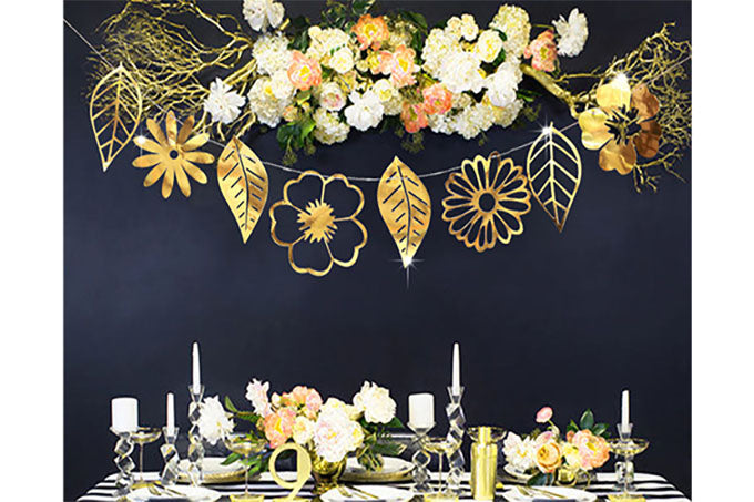 Guld Blomster Guirlande