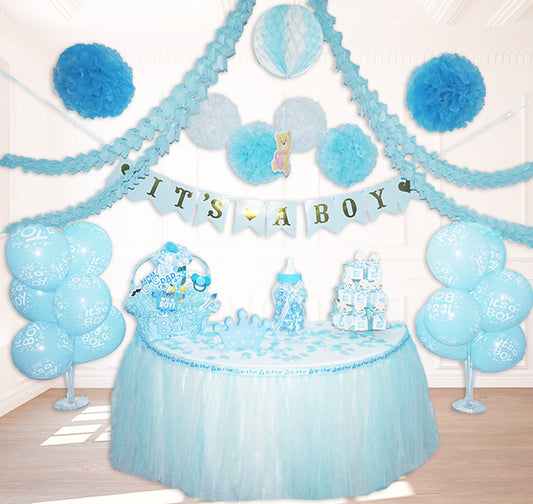 Luxus Blå Baby Shower Pakke
