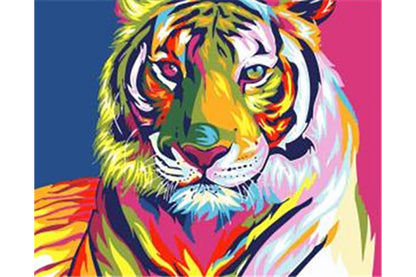 5D Diamant Maleri Fulddækkende 40cmx50cm Multifarvet Tiger