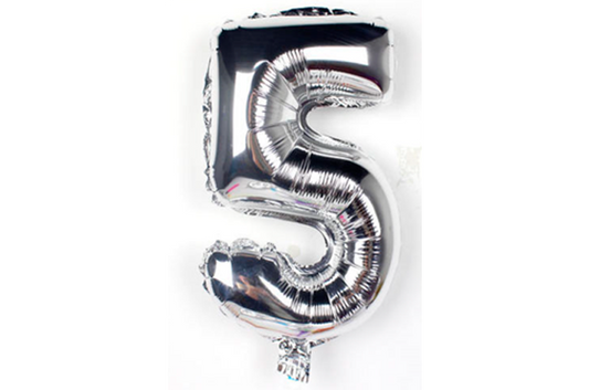 Sølv Alu folie ballon | 5-tal