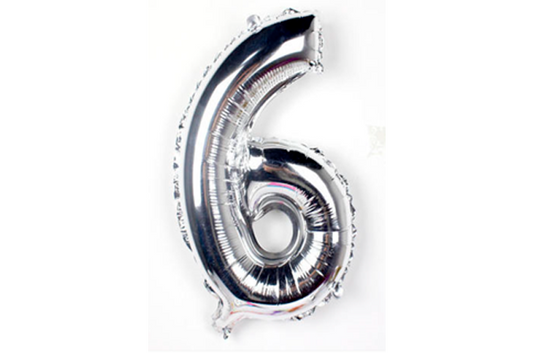 Sølv Alu folie ballon | 6-tal